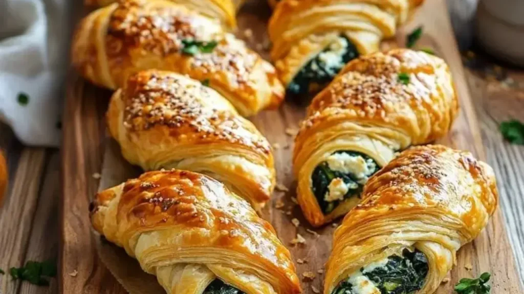 Spinach and Feta Puff Pastry Twists recipe 