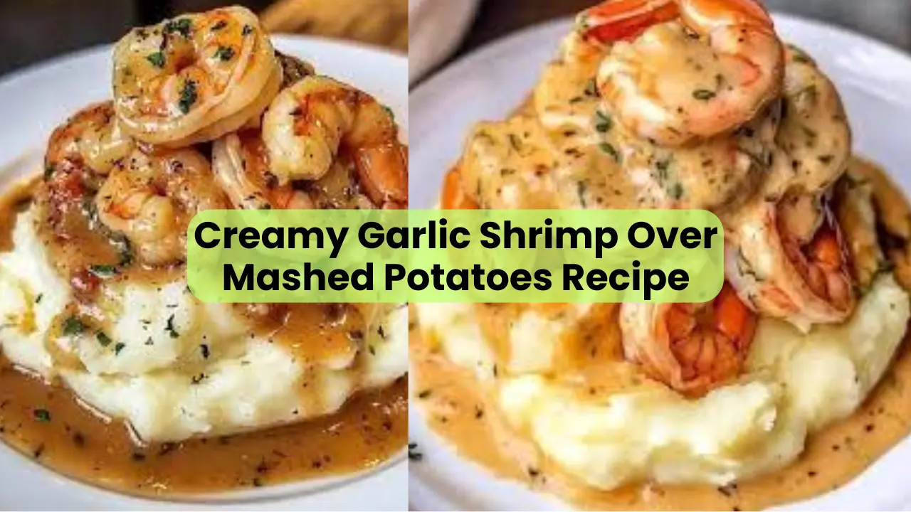 Creamy Garlic Shrimp Over Mashed Potatoes Recipe